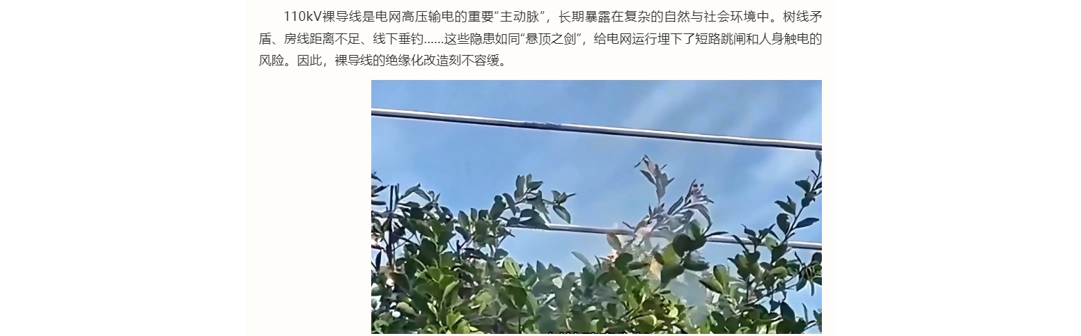 从“裸奔”到“披甲”，110kV输电线路绝缘化改造迎来新解法
